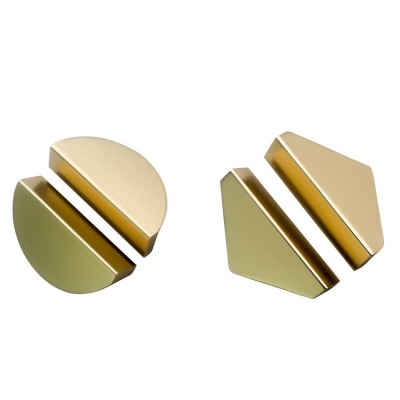 Wenzhou Factory Wholesale Brushed Gold Square Round Pulls,Classic Aluminum Metal Bathroom Door Cabinet Hardware Handle//