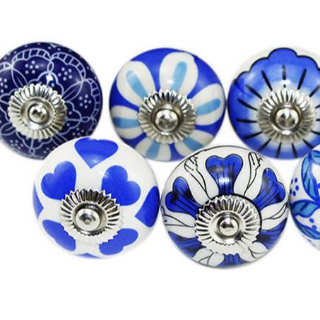 50% Discount Antiqu Vintage Decoration Handle,Blue And White Porcelain Drawer Cabinet Ceramic Door Knob&handle//