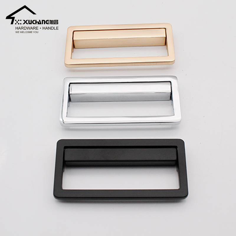 High Quality Decorative Embedded 16mm Pull Gold Cabinet Hardware,Square Zinc Alloy Flush Recessed Drawer Handle//